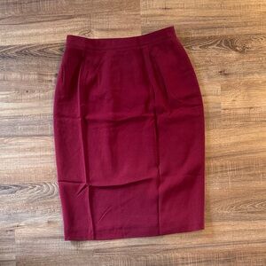 Vintage Dior Deep Red Pencil Skirt